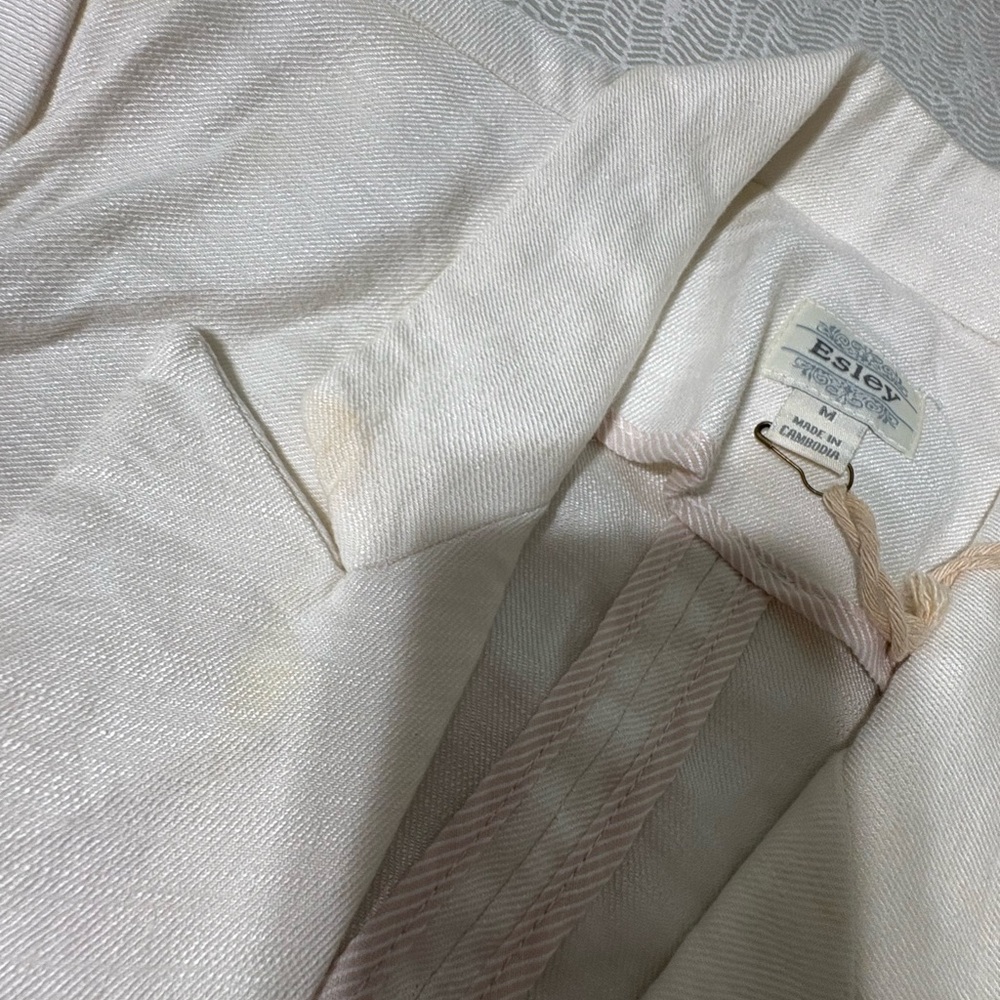 Esley Cream Linen Blazer Size M - Picture 10 of 14